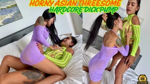 Horny Asian Threesome: Hardcore Dick Pump in 8K VR