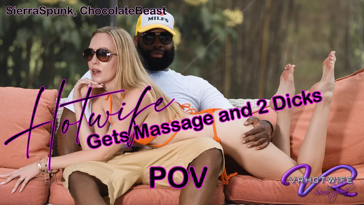 POV Blonde Sierra Spunk Fucks BBC Neighbor in Wild Threesome