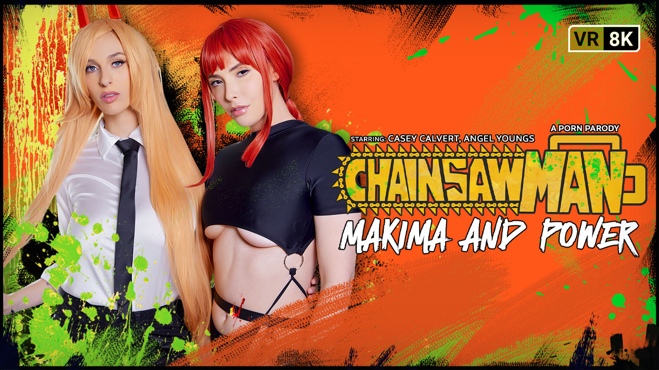 Chainsaw Man VR Porn: Makima & Power Threesome Cosplay Fuck