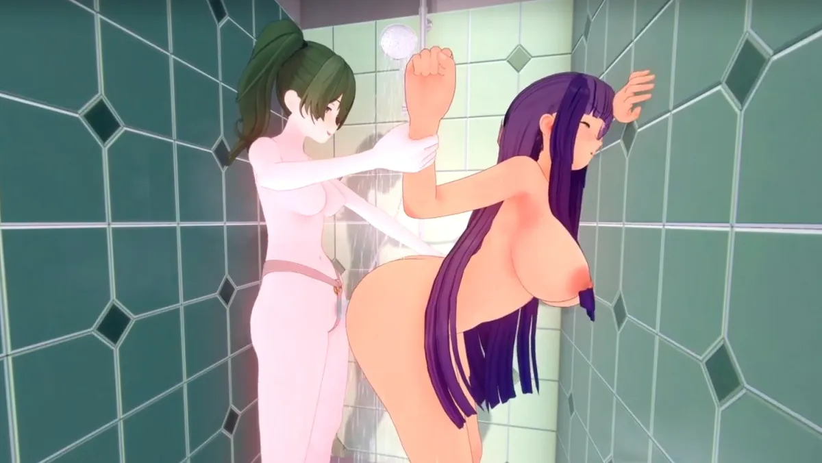 Fern's Wet Shower Fuck - Frieren XXX Parody VR