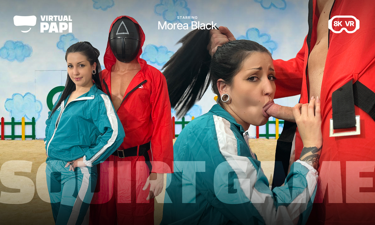 Squirt Game: Morea Black's Wet VR Italian Fuck Fest