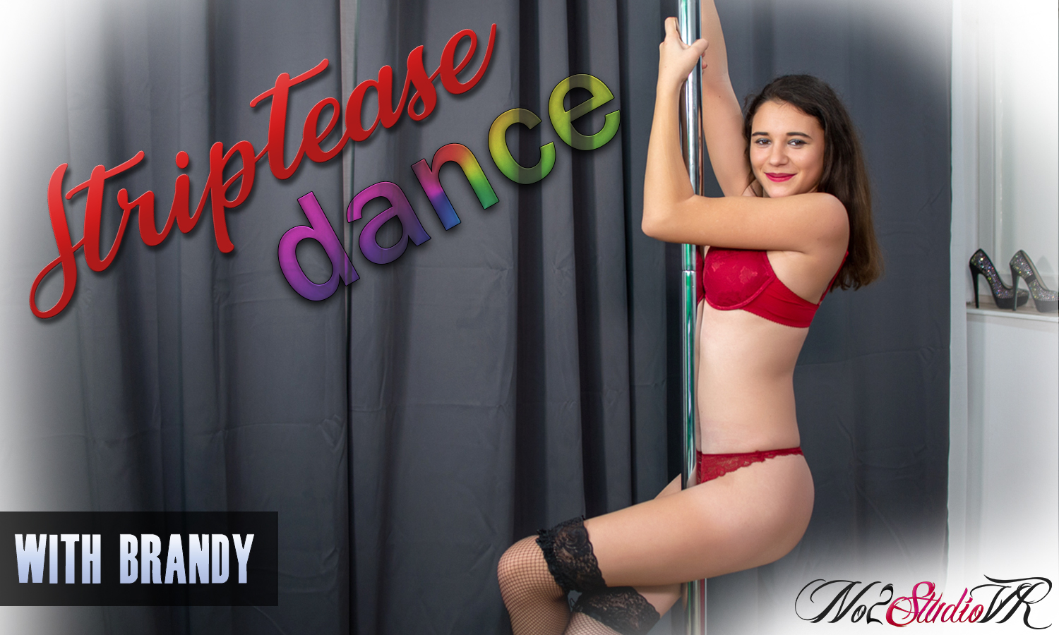Brandy's Seductive Striptease: VR Brunette Babe Dances & Fingers Pussy