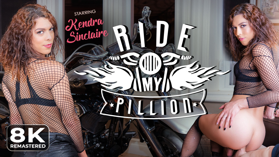 Trans Biker Babe Kendra Sinclaire Rides Hard in 8K VR Anal