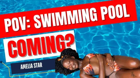 POV Pool Tease: Amelia Star’s Wet Ebony Body Seduces in 8K