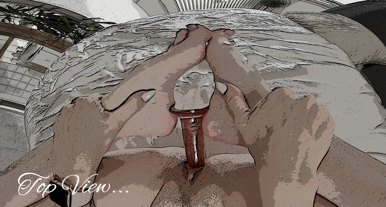 Sabdeluxe Top View: Solo VR Masturbation with Dildo Play
