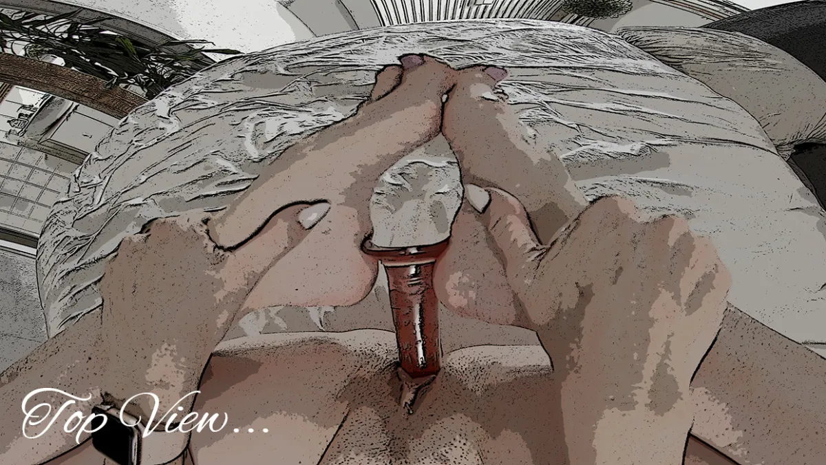Sabdeluxe Top View: Solo VR Masturbation with Dildo Play