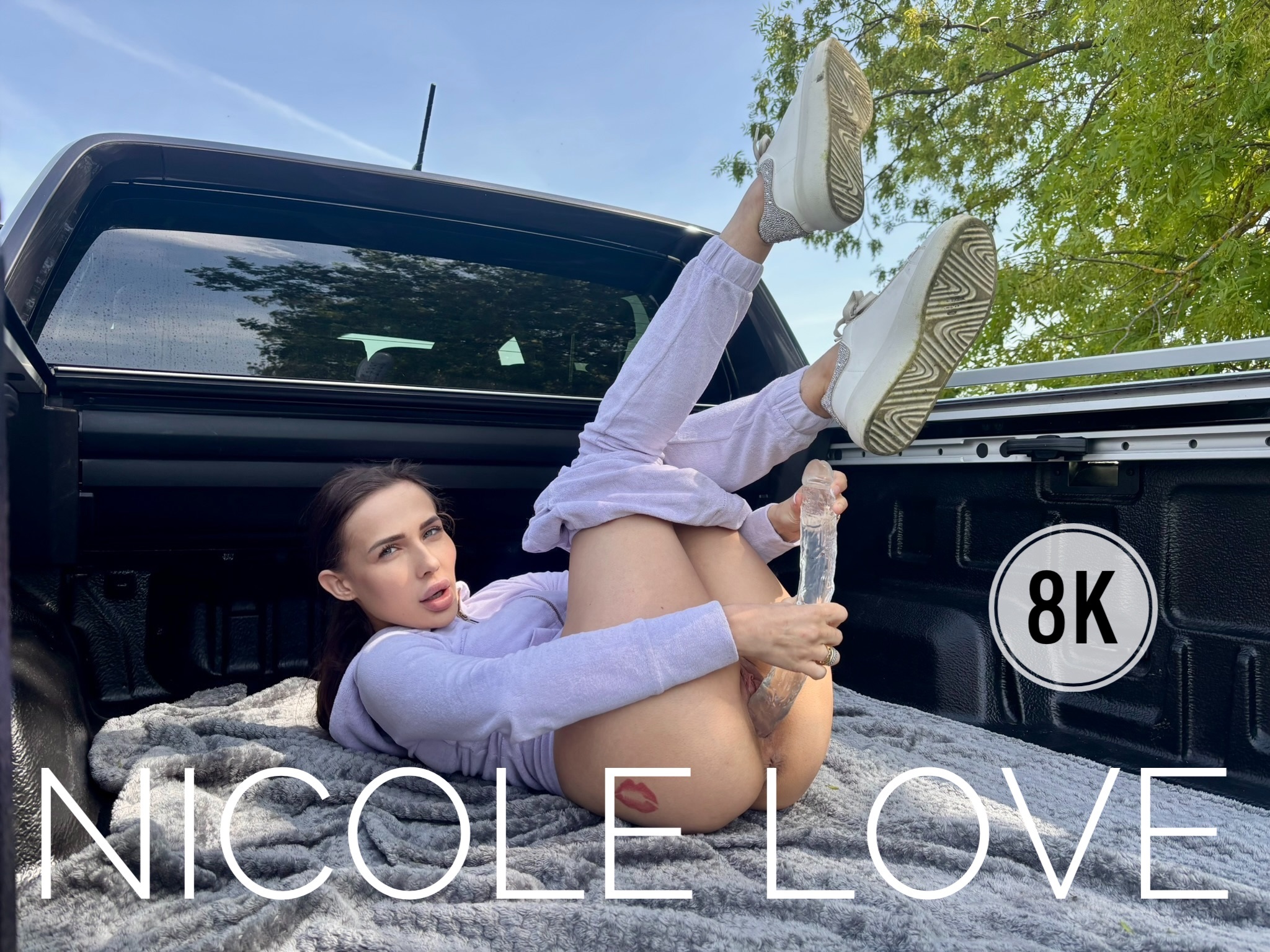 Nicole Love's Wild Dildo Ride on a Pickup in 8K VR