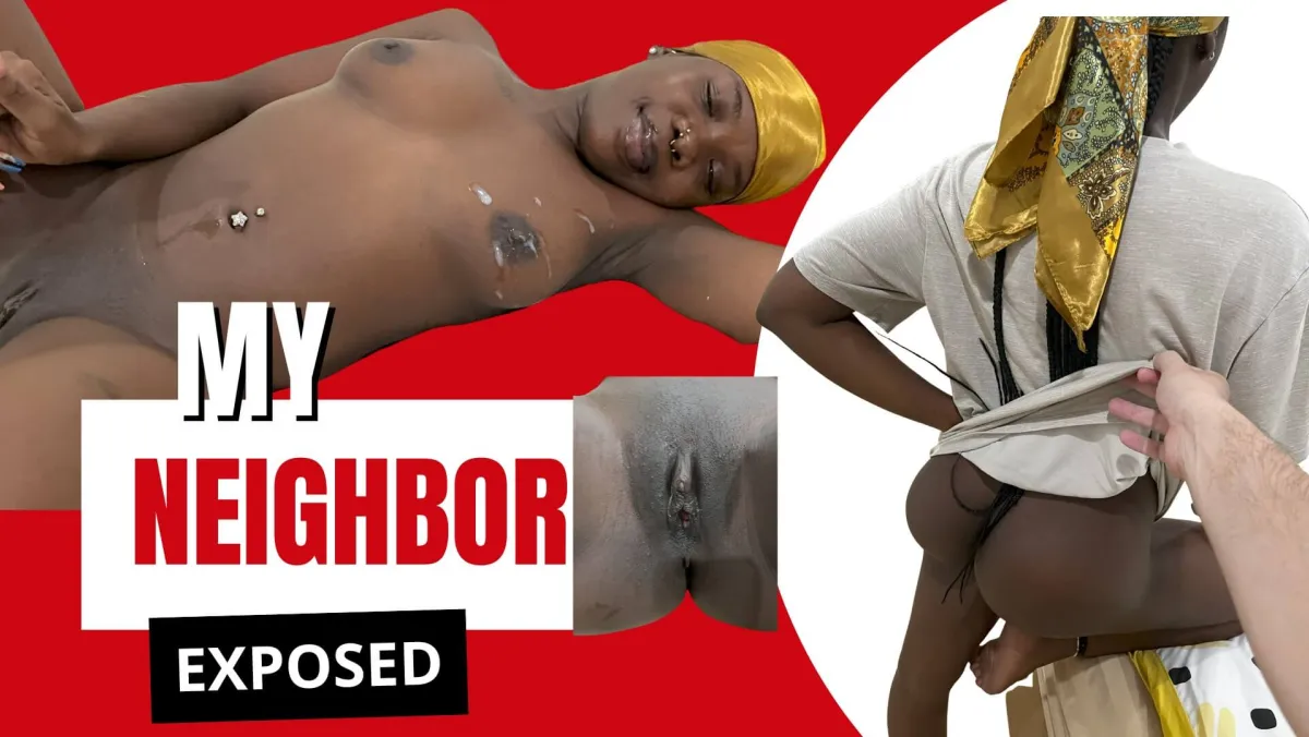 18+ Ebony Neighbor Exposes Thick Booty for Rough POV Pounding