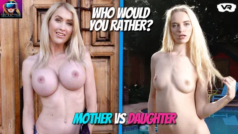 Blonde Battle Royale: Busty MILF vs Tight Teen Pussy Showdown in VR
