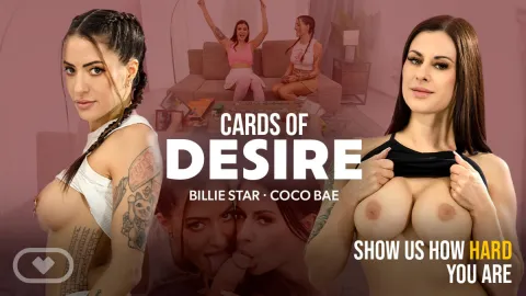 VR FFM Threesome: Card Game Loss Sparks Wild Fuck with Billie Star & Coco Bae