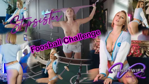 Stepsister Lovely Lo's Foosball Fuck Challenge in 8K VR