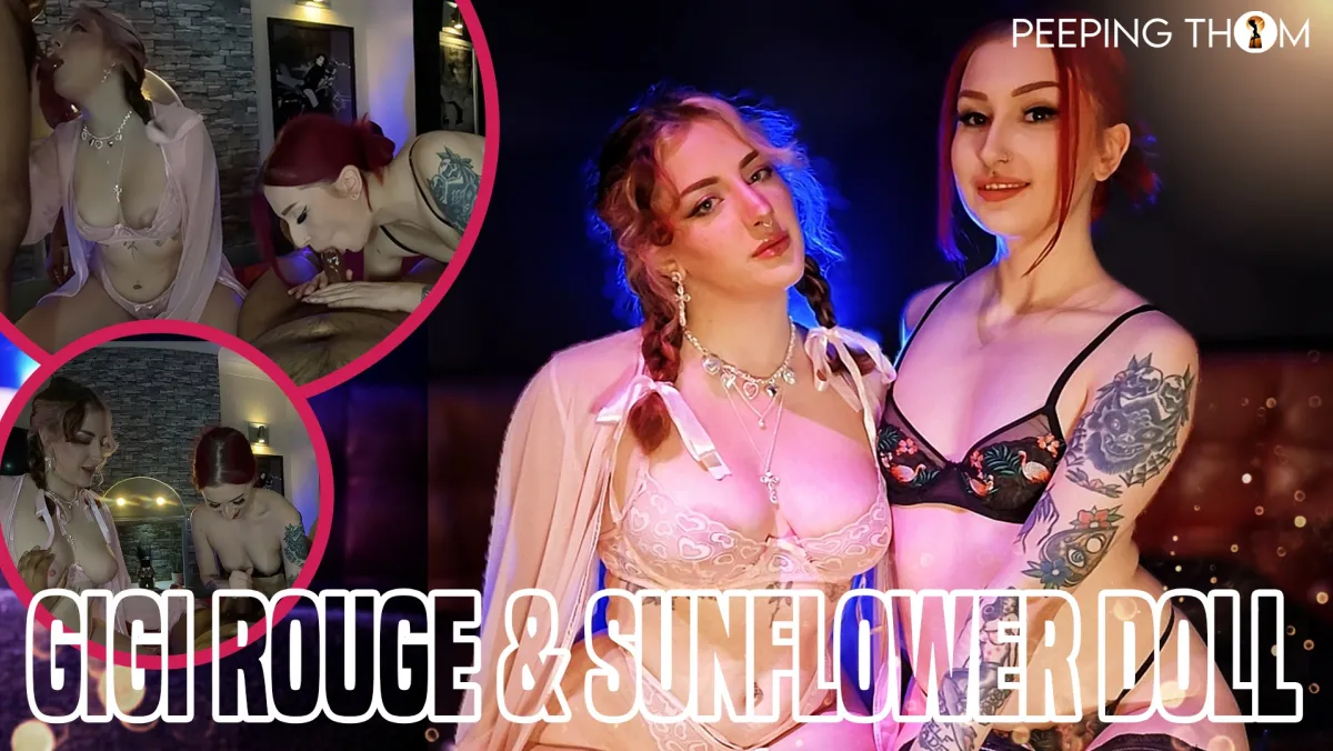 Sunflower Doll & Gigi Rouge Seduce and Fuck Old Men in VR