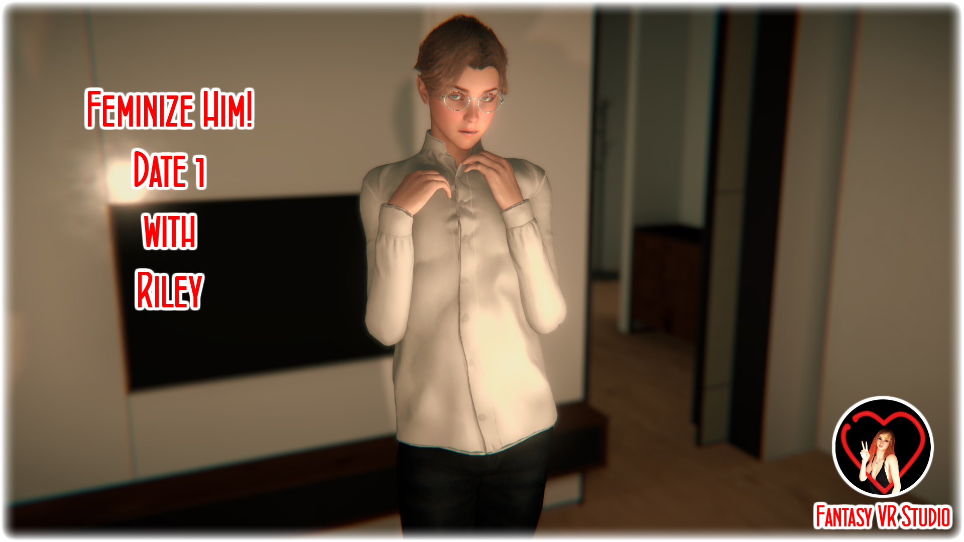 Trans VR Fantasy: Feminize Riley on Date 1 in 8K