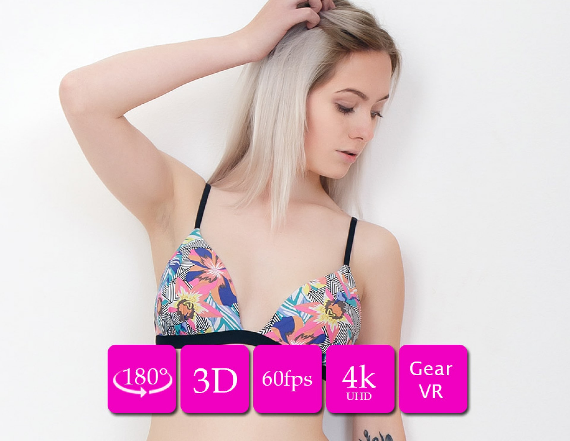 Kate Fresh's Seductive Blonde VR Striptease and Finger Bang
