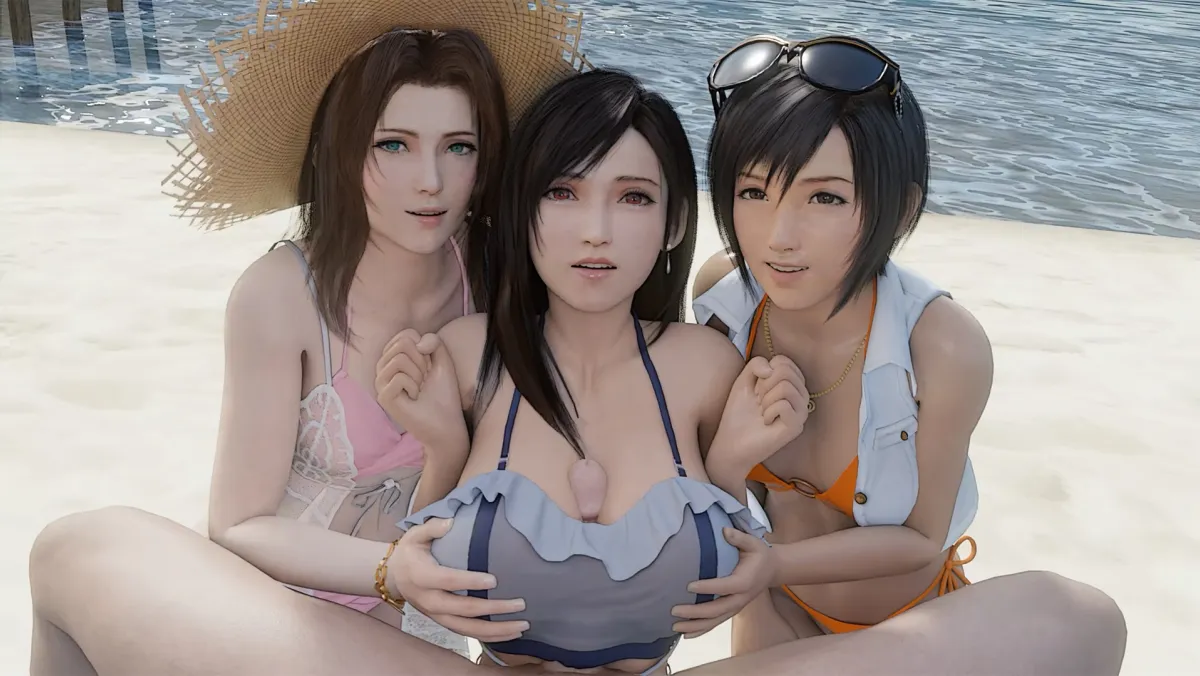 Final Fantasy XXX Parody: Tifa, Aerith & Yuffie Threesome VR